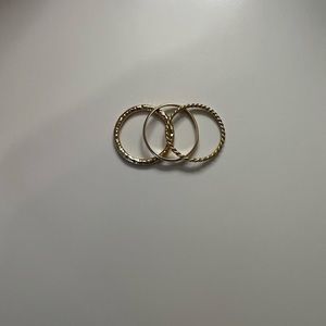 14k solid gold rope band and 14k solid gold 1mm band- LOWER OFF Posh!